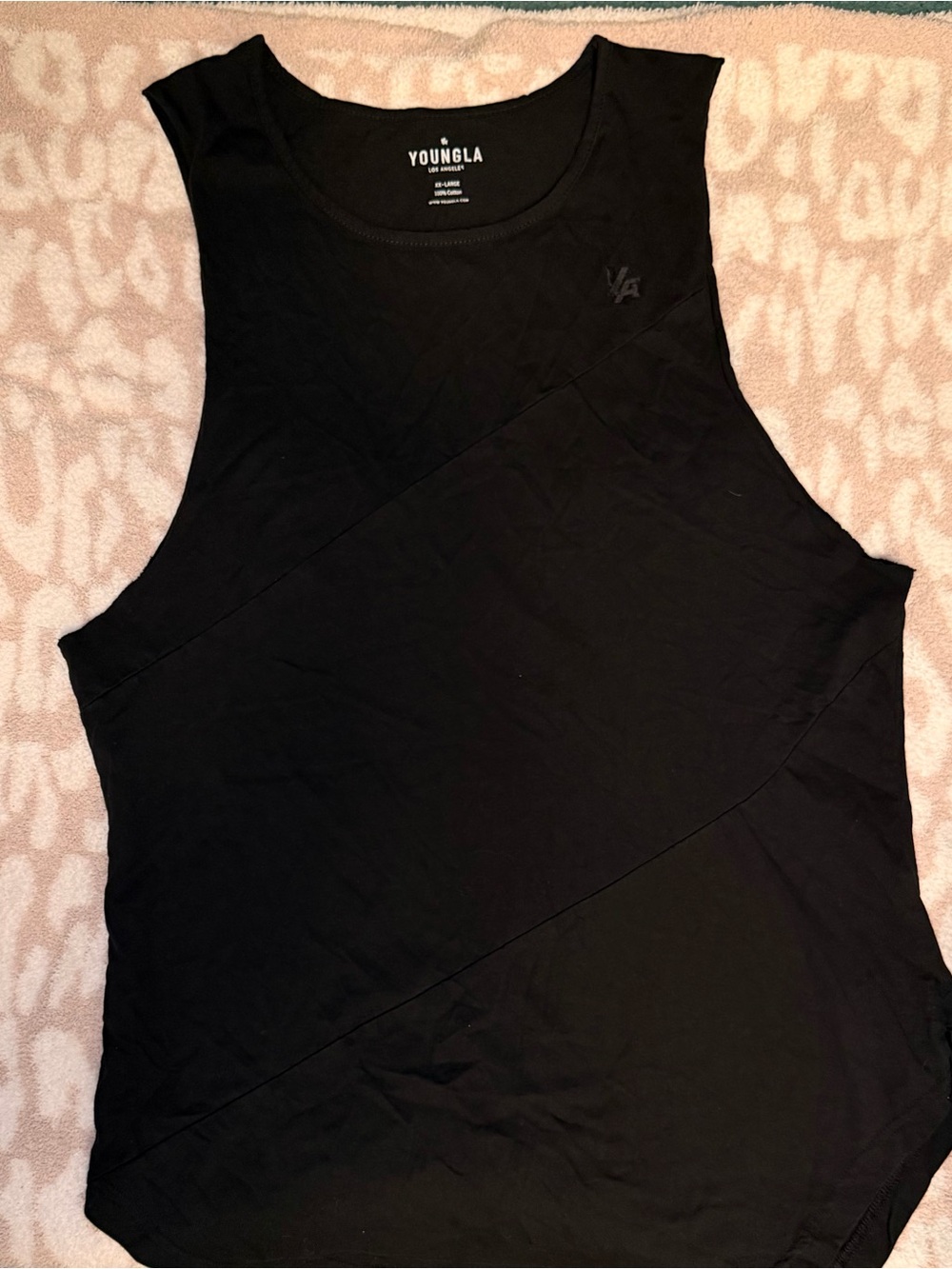 YoungLA Black Men's Muscle Tank Top